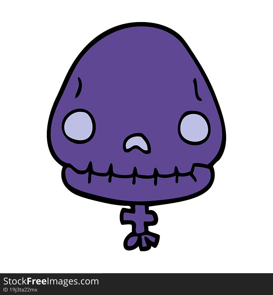 cartoon doodle halloween skull