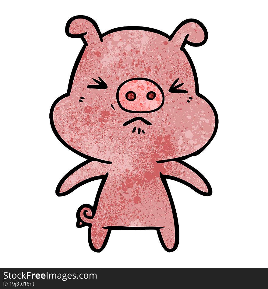 cartoon angry pig. cartoon angry pig