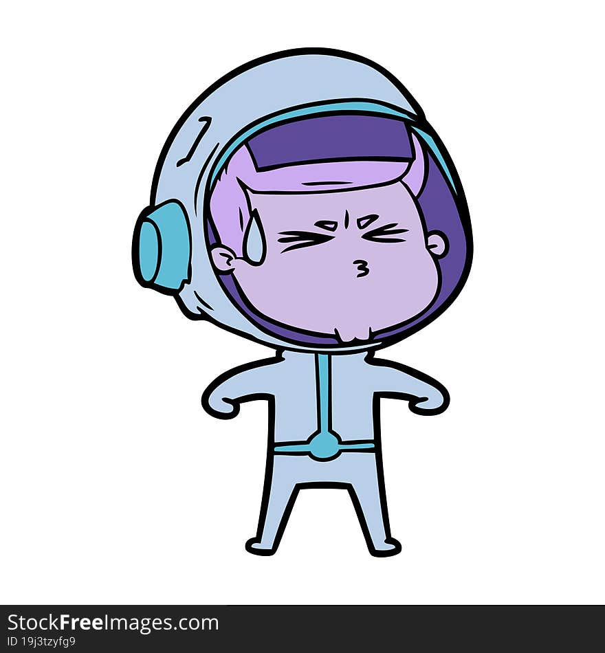 cartoon stressed astronaut. cartoon stressed astronaut