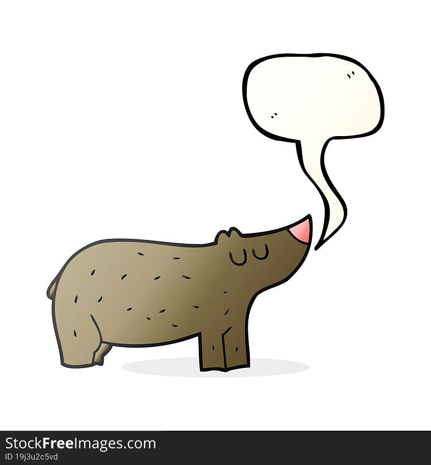 freehand drawn speech bubble cartoon bear