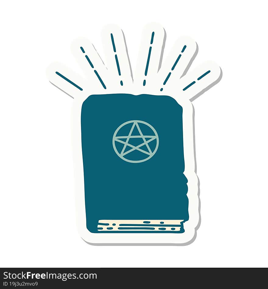 sticker of tattoo style spellbook