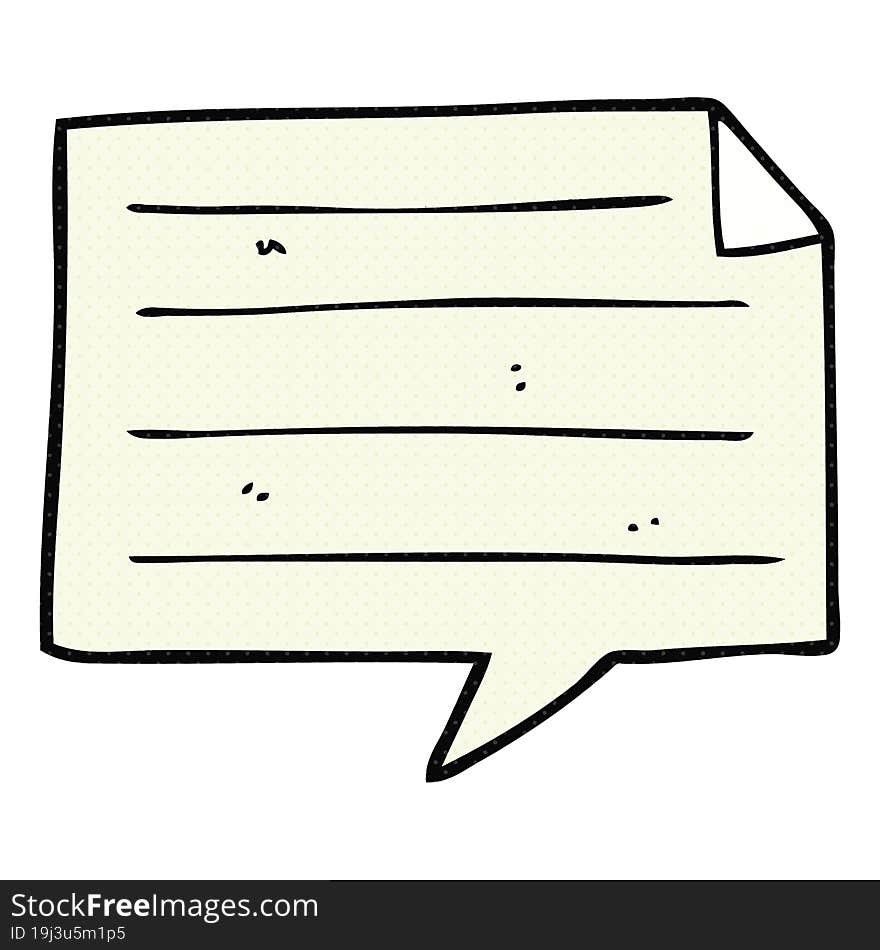 cartoon notes speech bubble