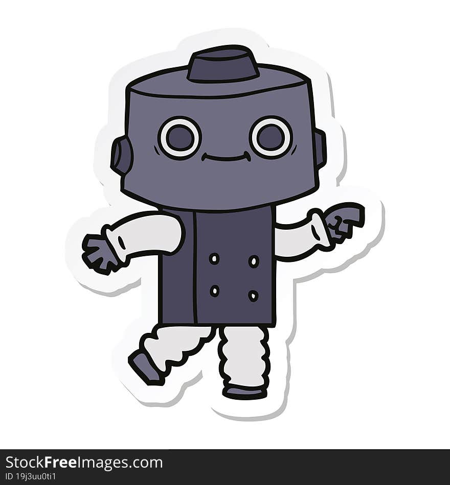 Sticker Of A Cartoon Robot