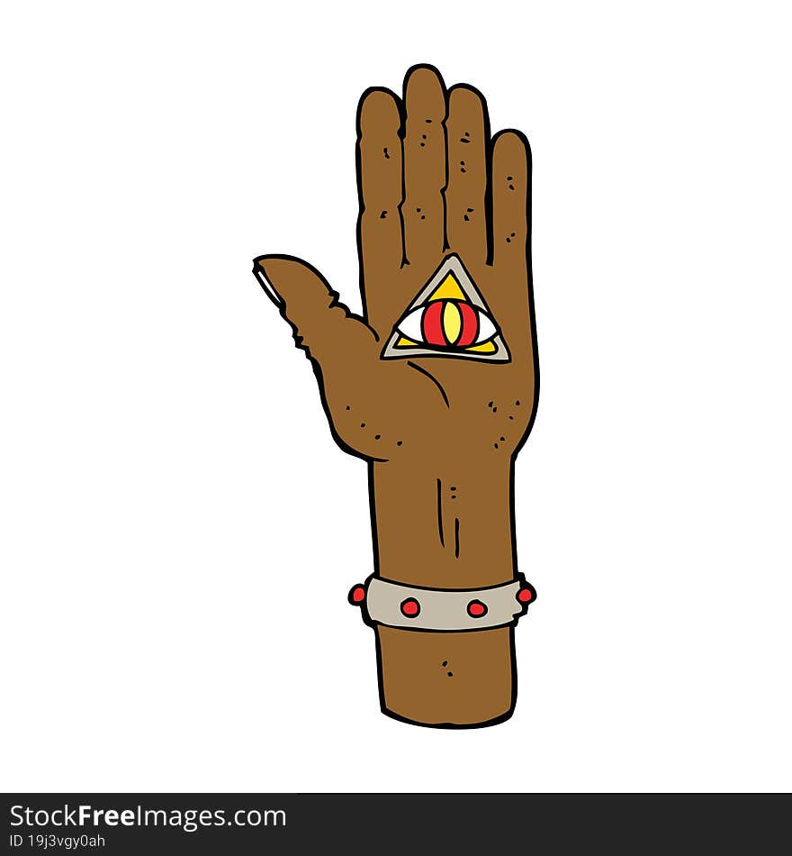 cartoon spooky hand symbol