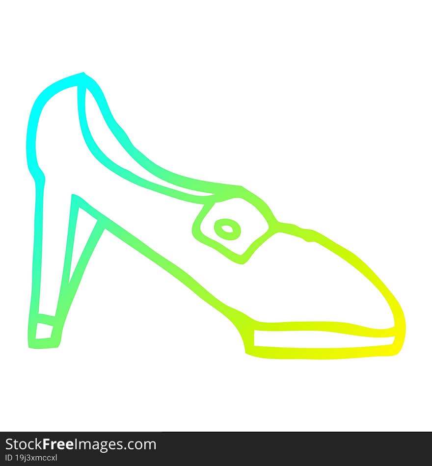 cold gradient line drawing cartoon shoe