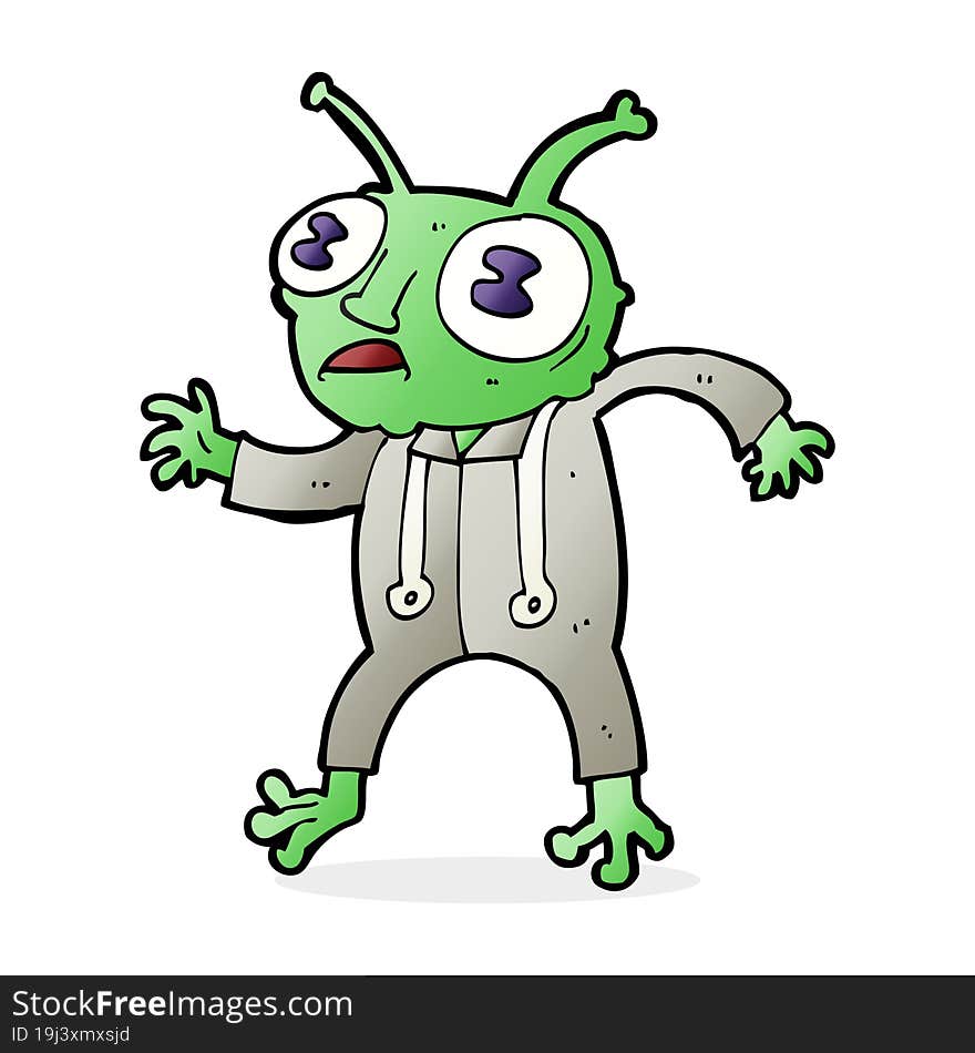 cartoon alien spaceman