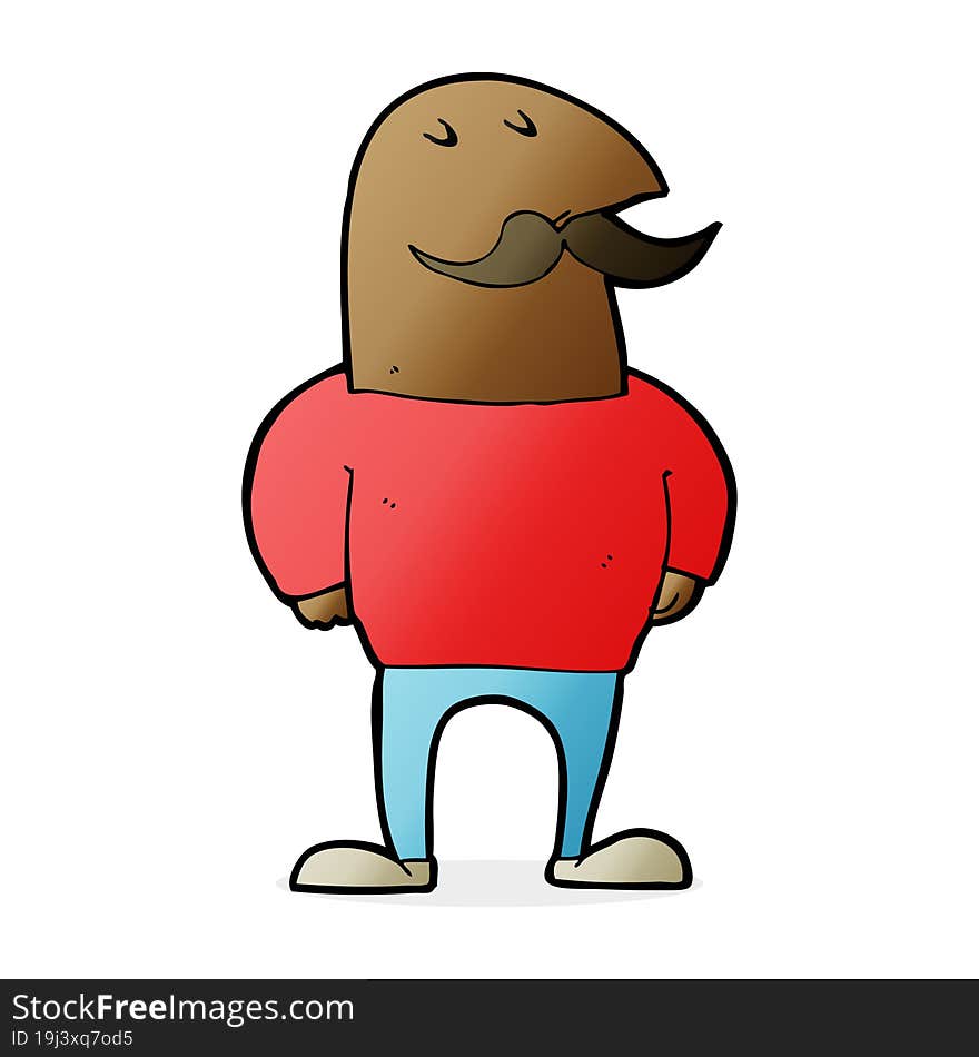 cartoon bald man with mustache