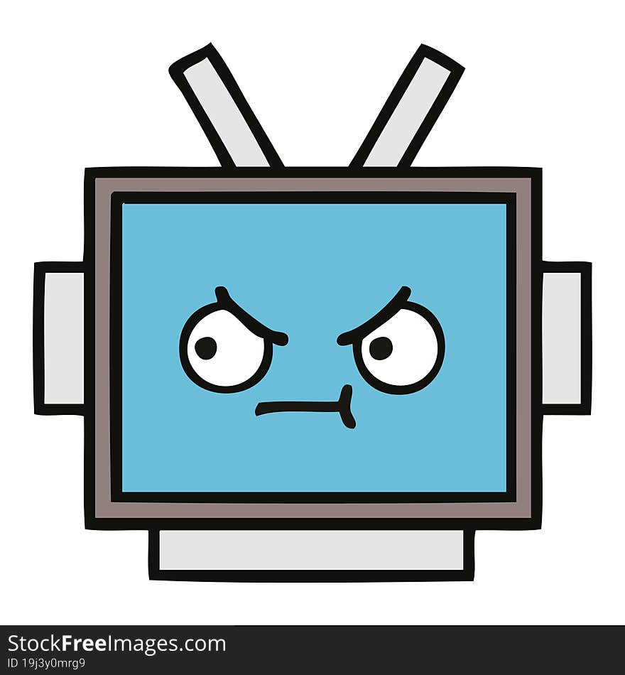 Cute Cartoon Robot Head