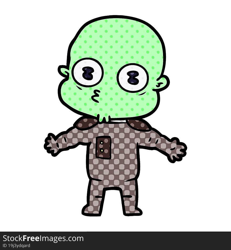 cartoon weird bald spaceman. cartoon weird bald spaceman