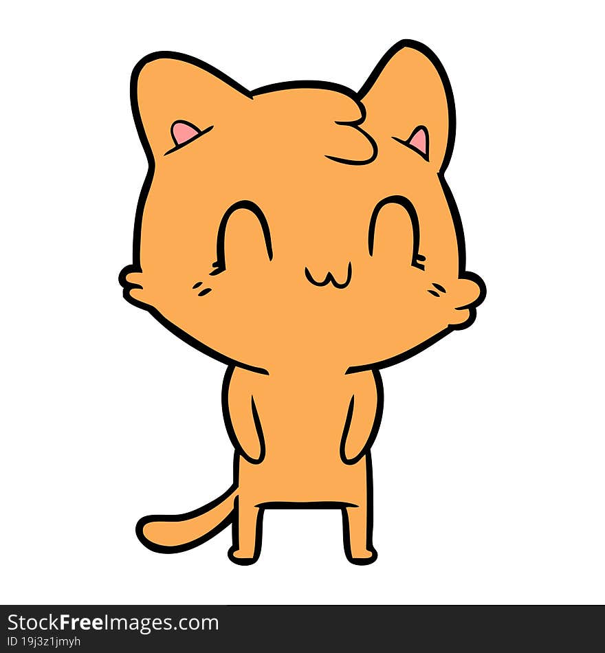 cartoon happy cat. cartoon happy cat