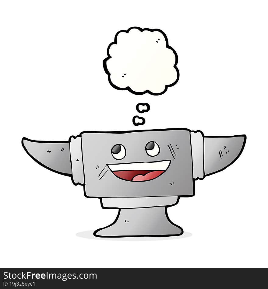 Cartoon Blacksmith Anvil With Thought Bubble