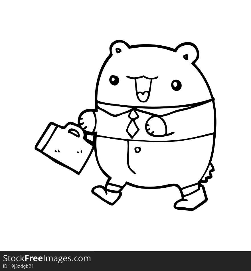 cute cartoon business bear