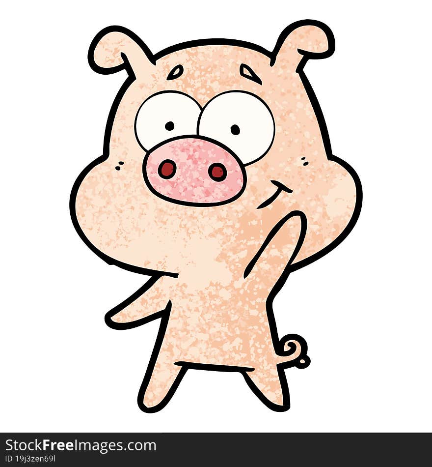 happy cartoon pig. happy cartoon pig