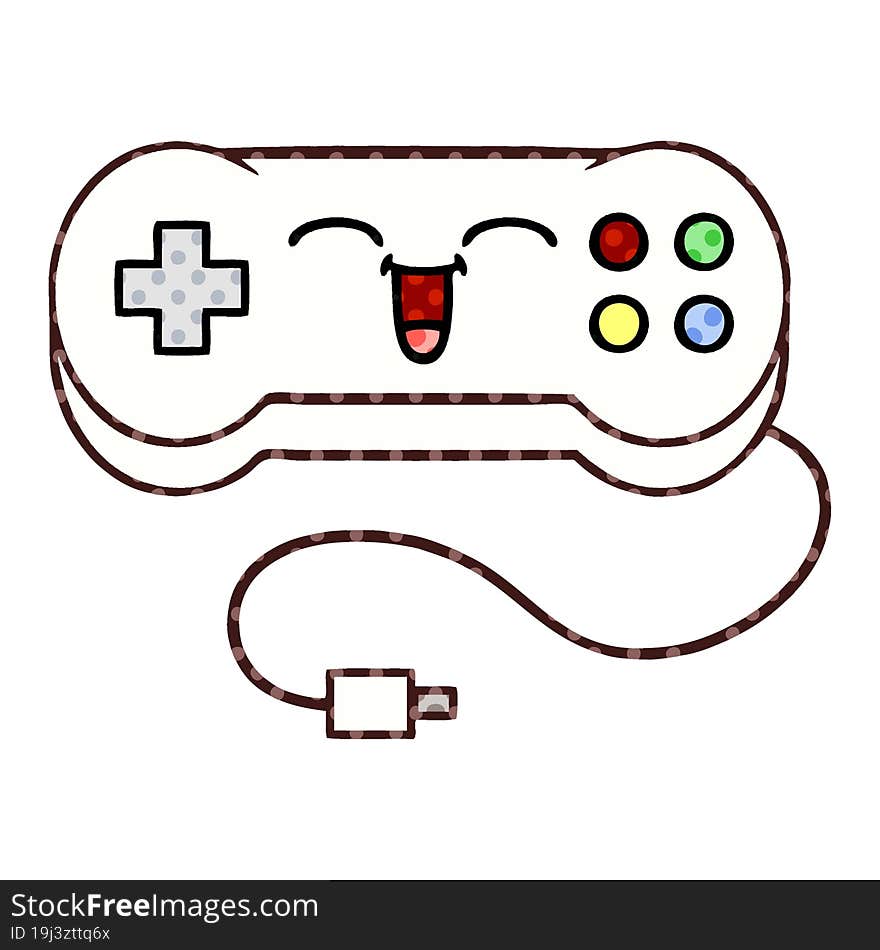 comic book style cartoon game controller