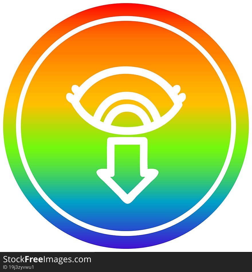 staring eye circular in rainbow spectrum