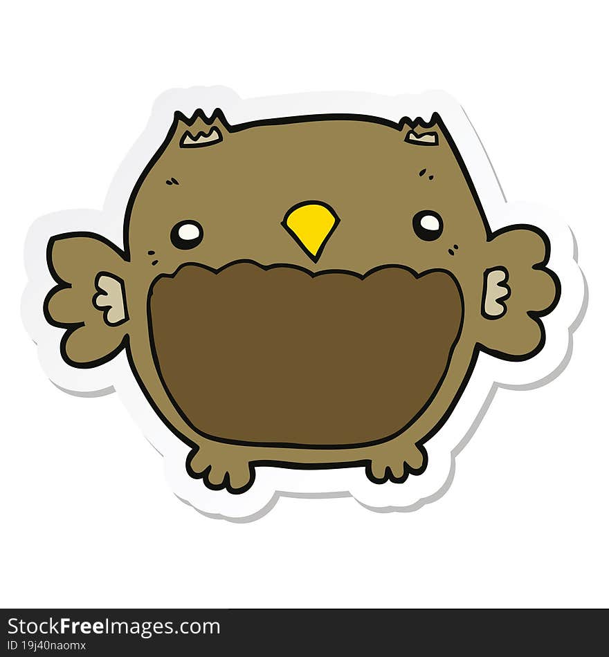 Sticker Of A Cartoon Owl