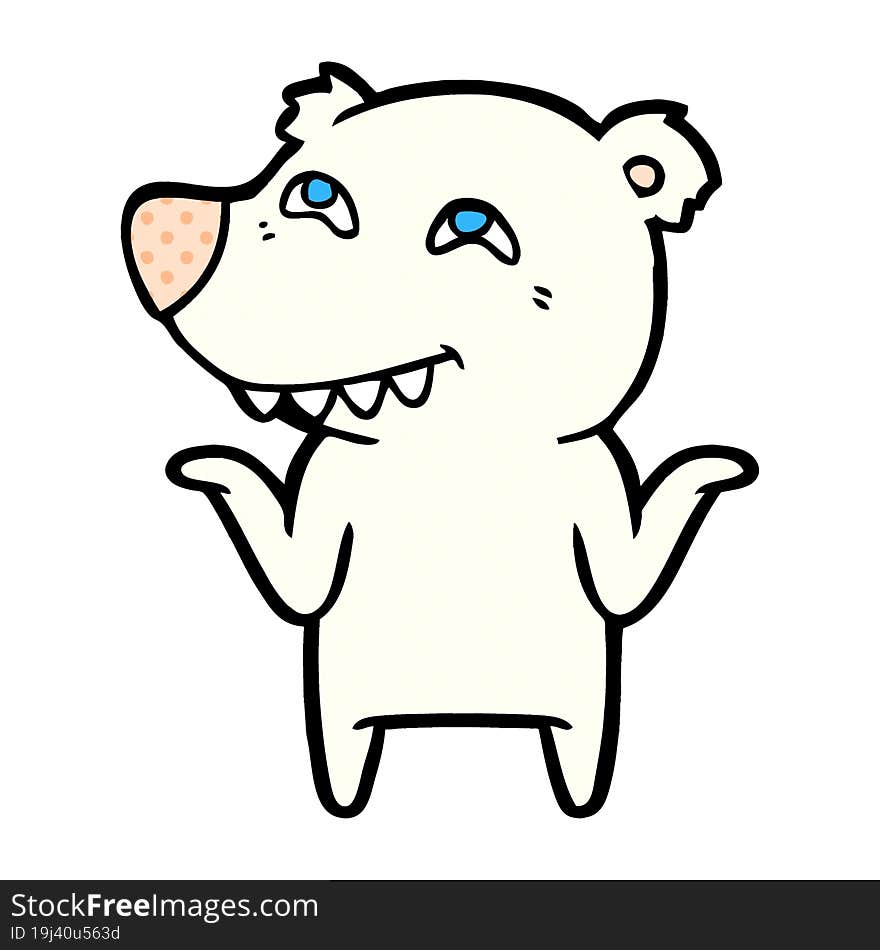 cartoon polar bear showing teeth. cartoon polar bear showing teeth