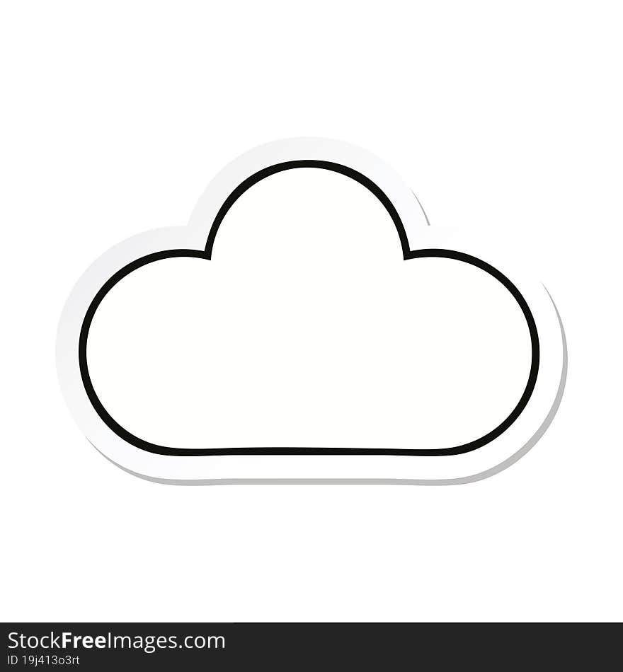 sticker of a cute cartoon white cloud