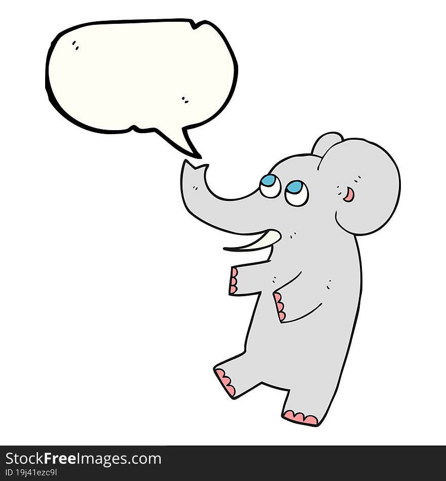 speech bubble cartoon cute elephant