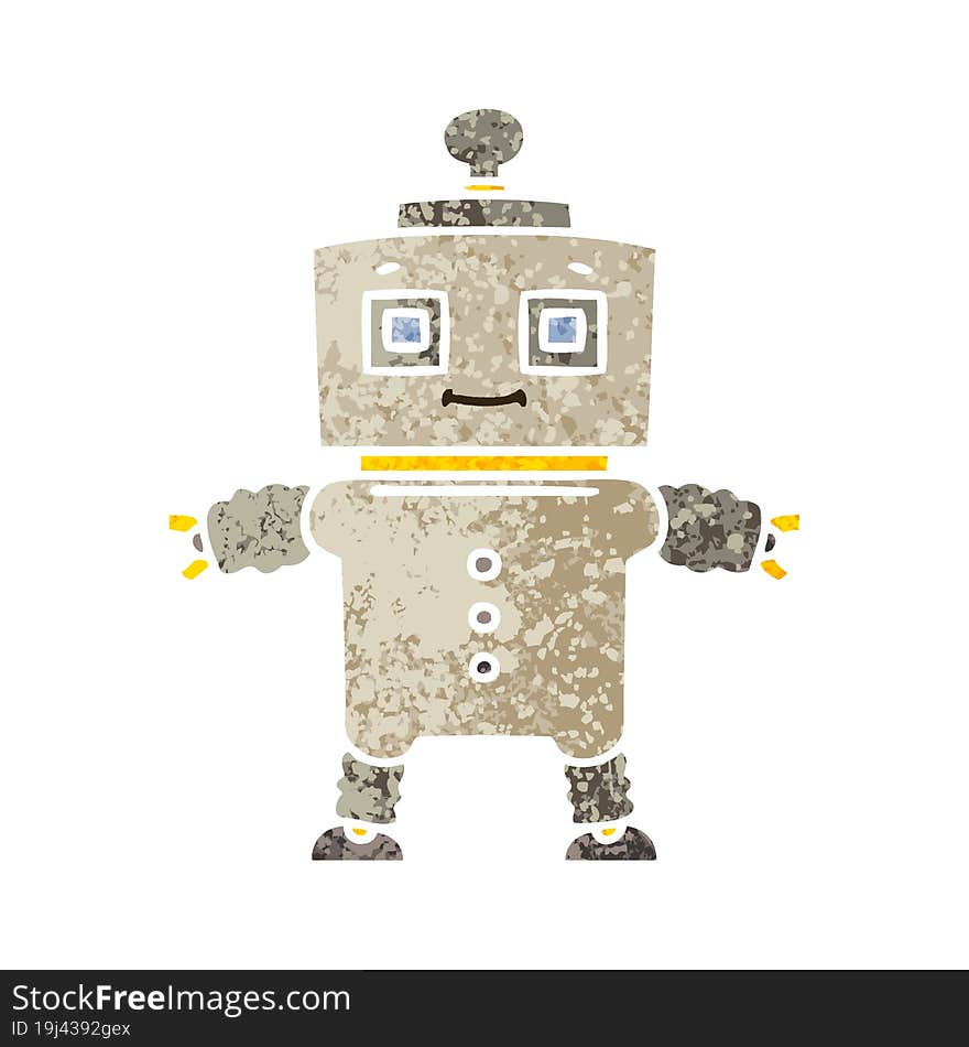 Quirky Retro Illustration Style Cartoon Robot