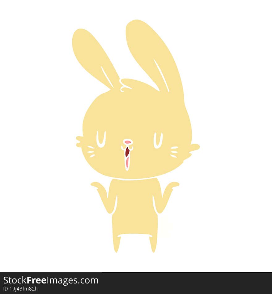 Cute Flat Color Style Cartoon Rabbit