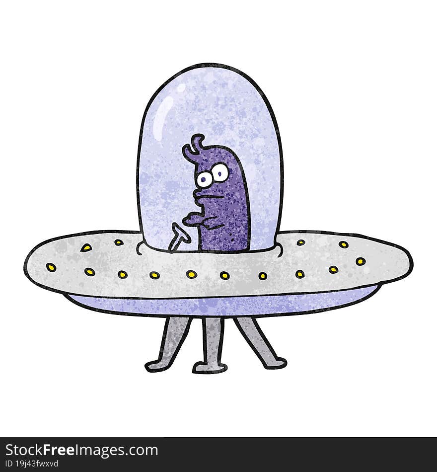 Textured Cartoon Flying Saucer