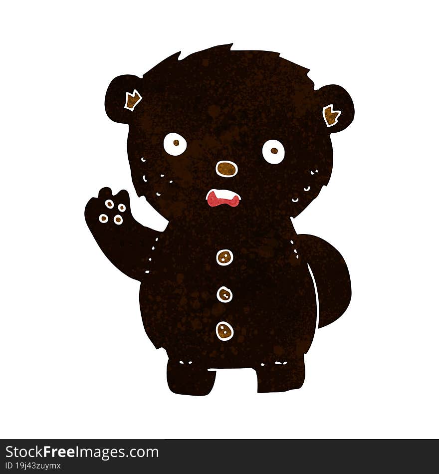 cartoon unhappy black teddy bear