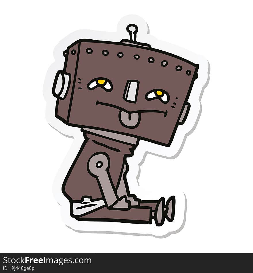 sticker of a cartoon robot