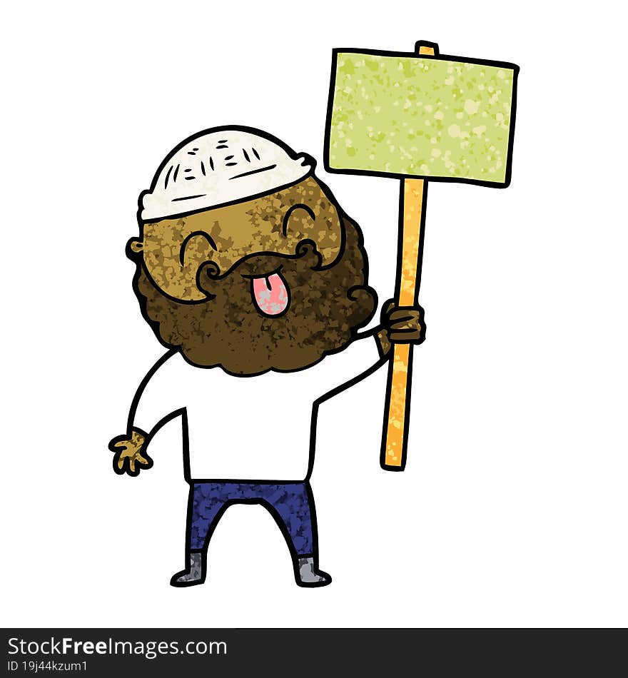 bearded protester cartoon. bearded protester cartoon