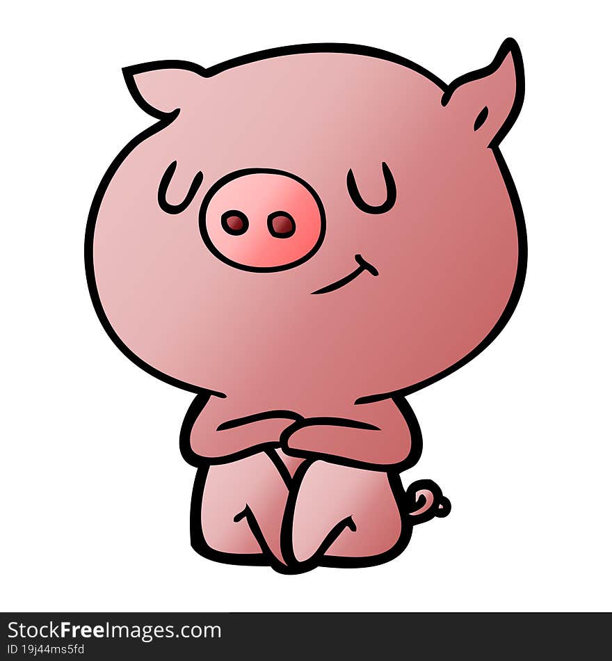 happy cartoon pig. happy cartoon pig