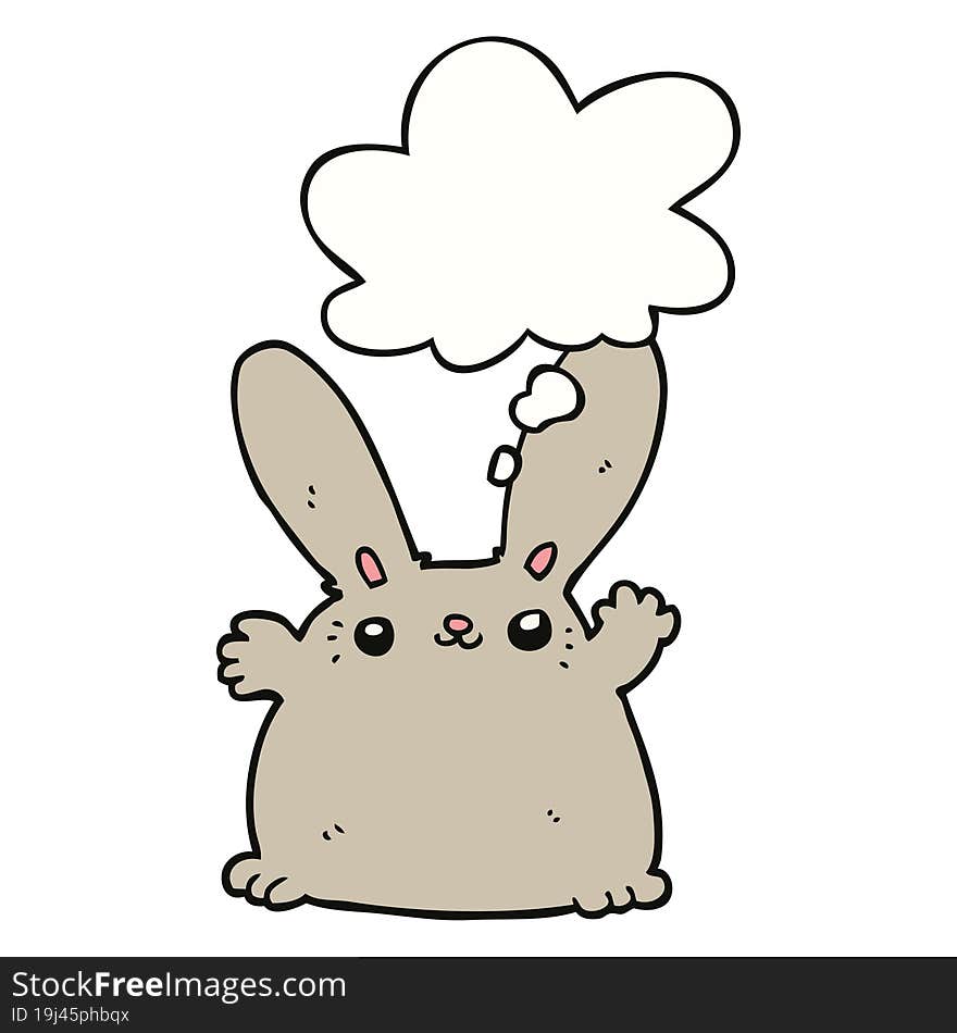 cartoon rabbit and thought bubble