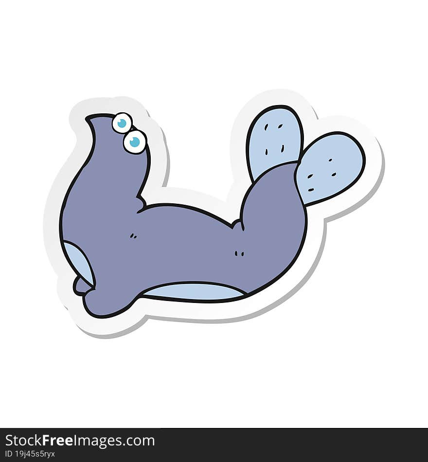 Sticker Of A Cartoon Seal