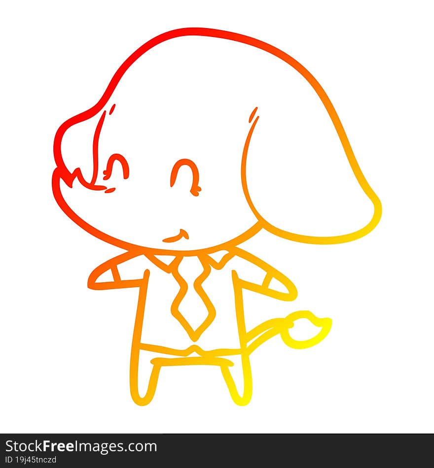 warm gradient line drawing cute cartoon elephant boss