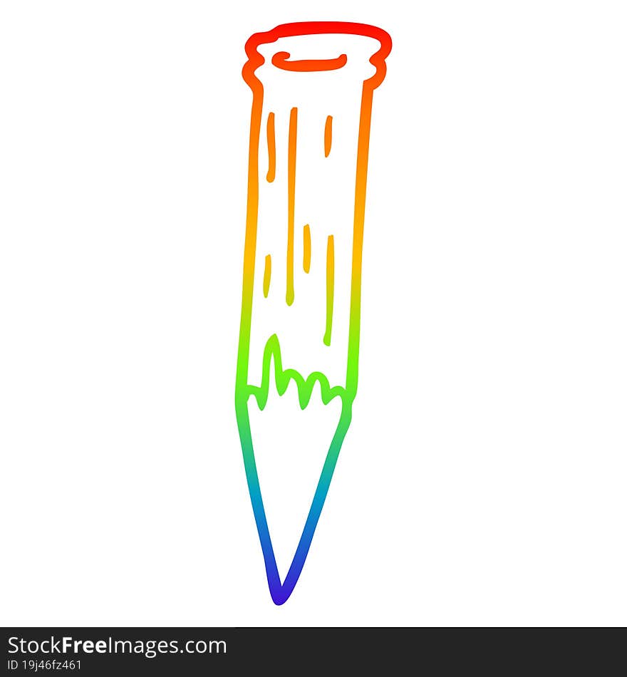 Rainbow Gradient Line Drawing Cartoon Wooden Stake