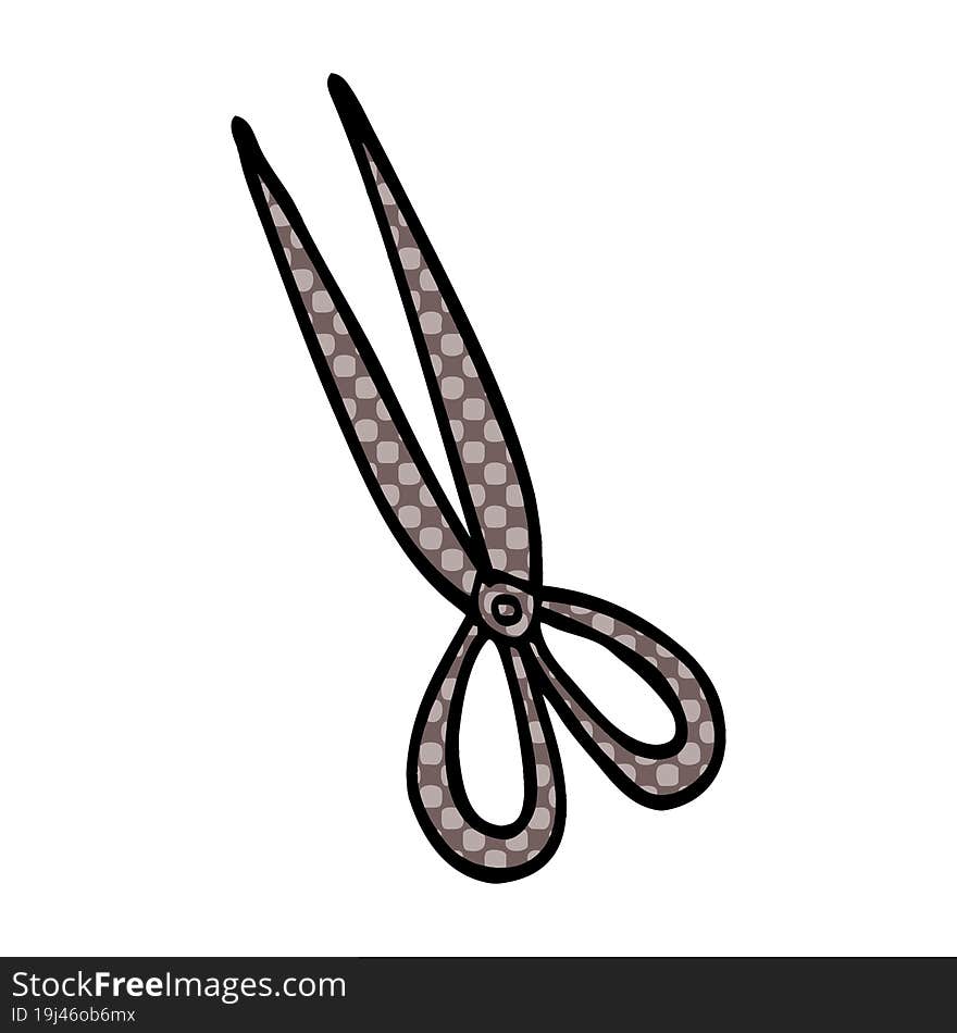 cartoon doodle scissors