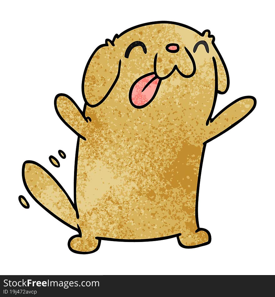 Textured Cartoon Kawaii Of A Cute Dog