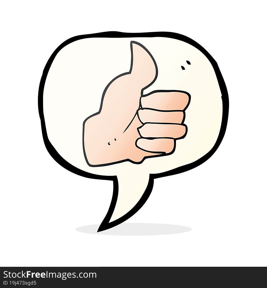 Speech Bubble Cartoon Thumbs Up Symbol