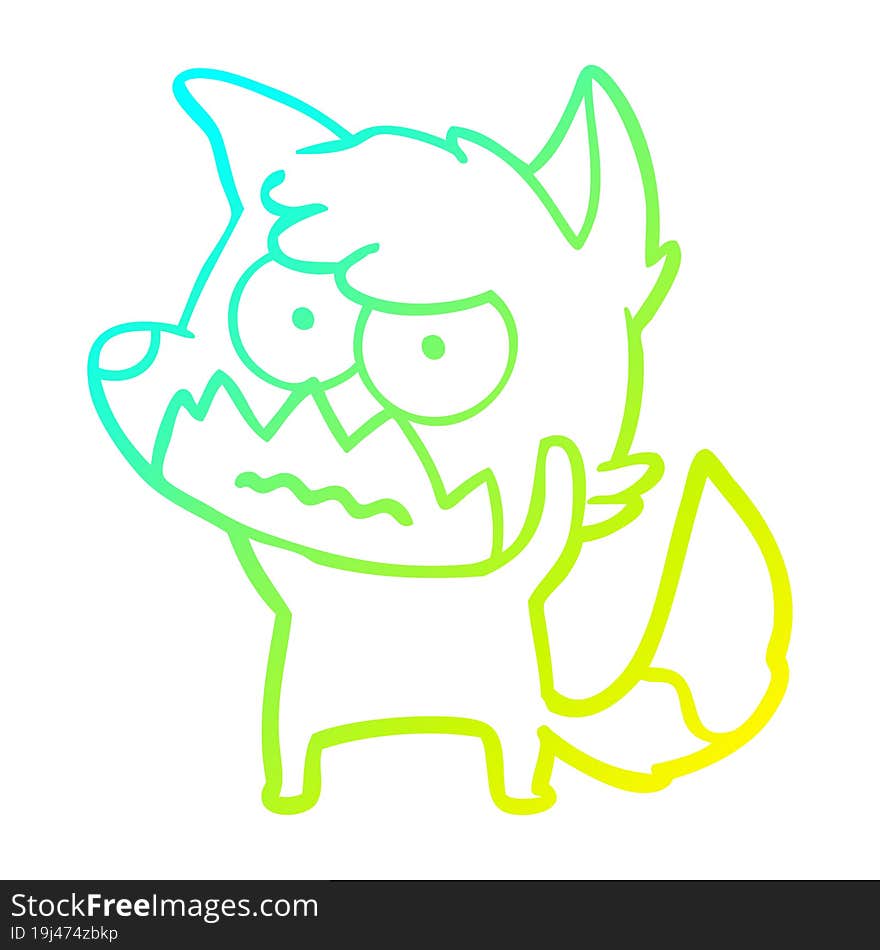 cold gradient line drawing cartoon annoyed fox