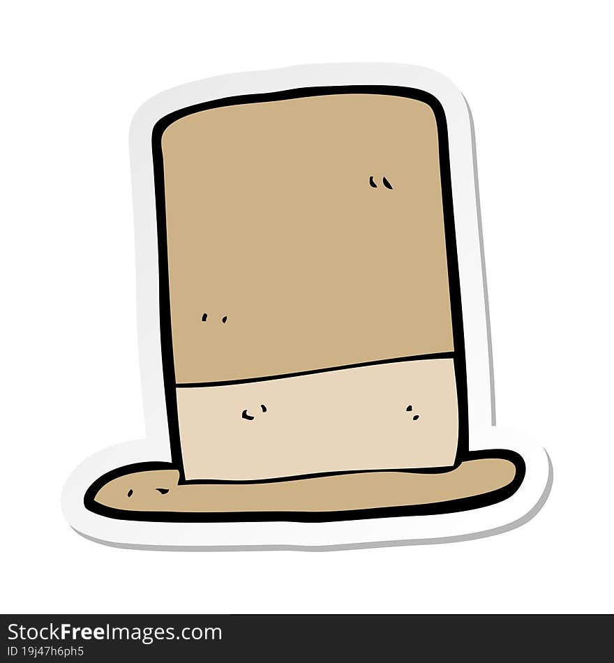 sticker of a cartoon old hat