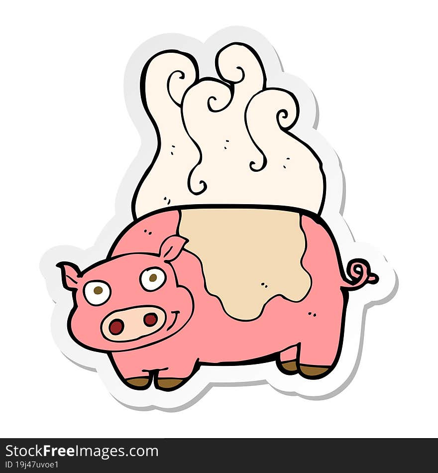 sticker of a cartoon pig