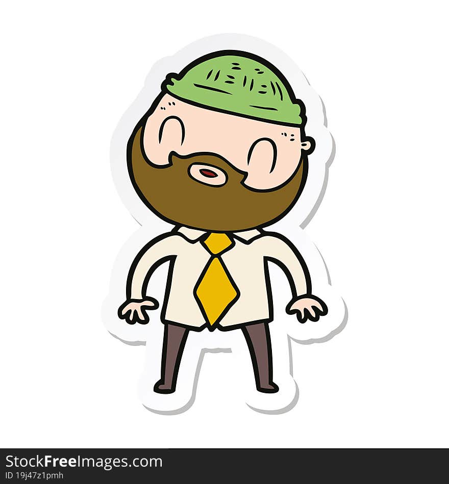 sticker of a cartoon bearded man