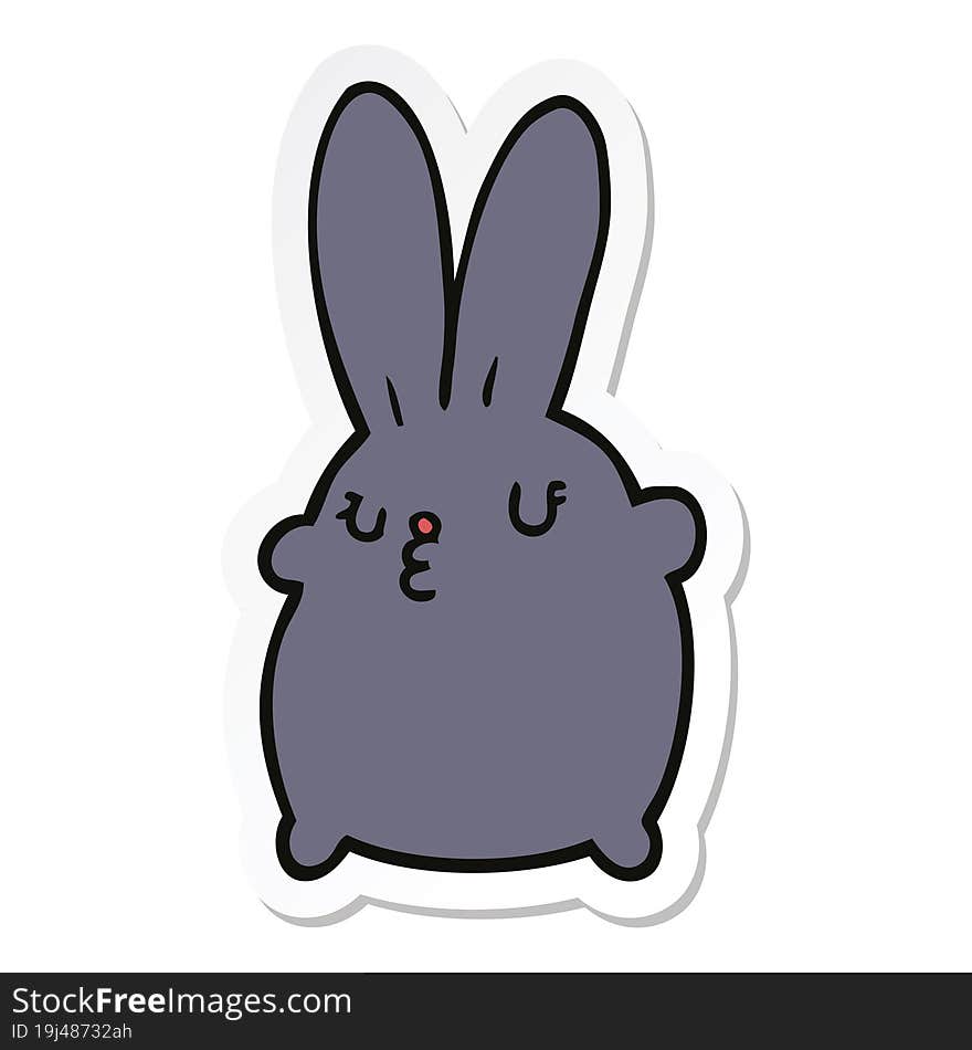 Sticker Of A Cute Cartoon Rabbit