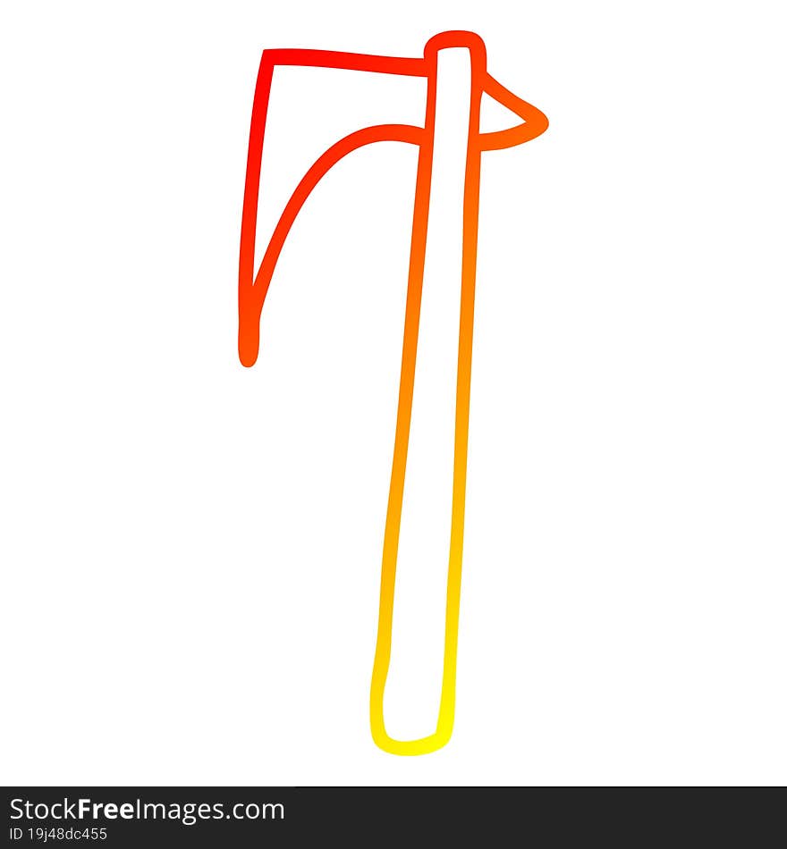 warm gradient line drawing cartoon viking axe