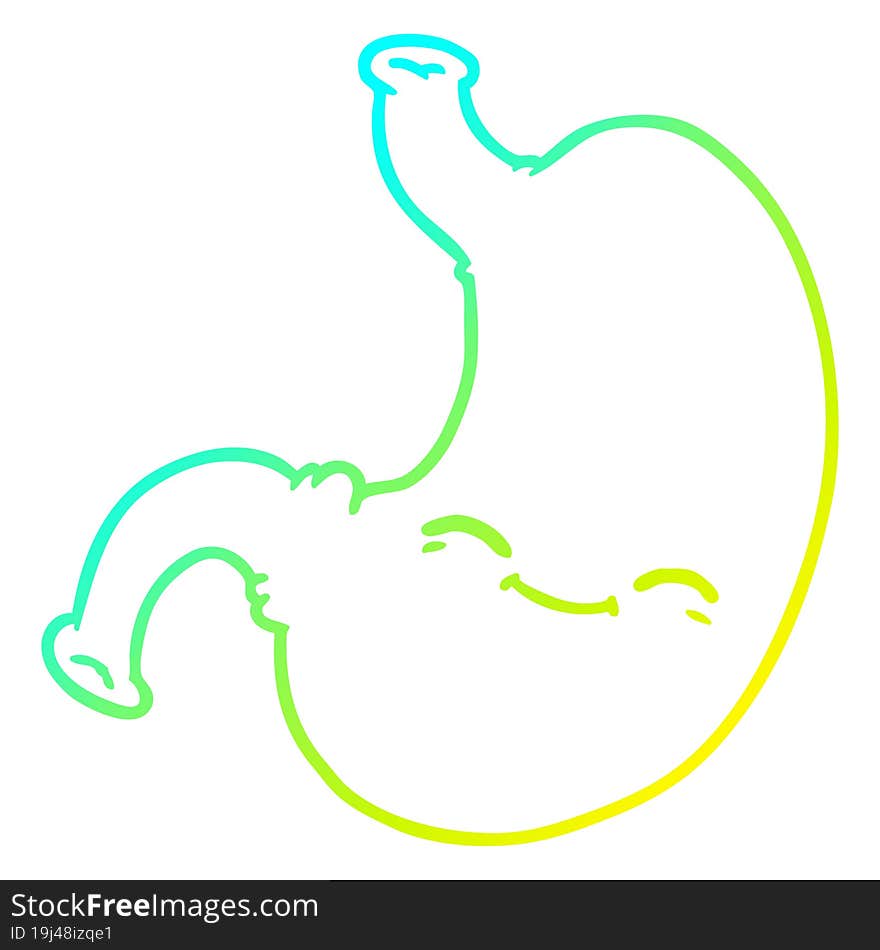 cold gradient line drawing cartoon stomach