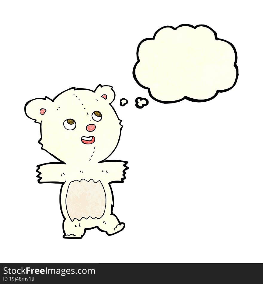 cartoon polar bear with thought bubble