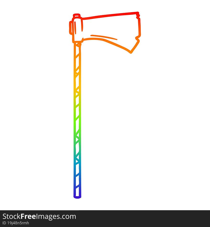 rainbow gradient line drawing cartoon medieval war axe