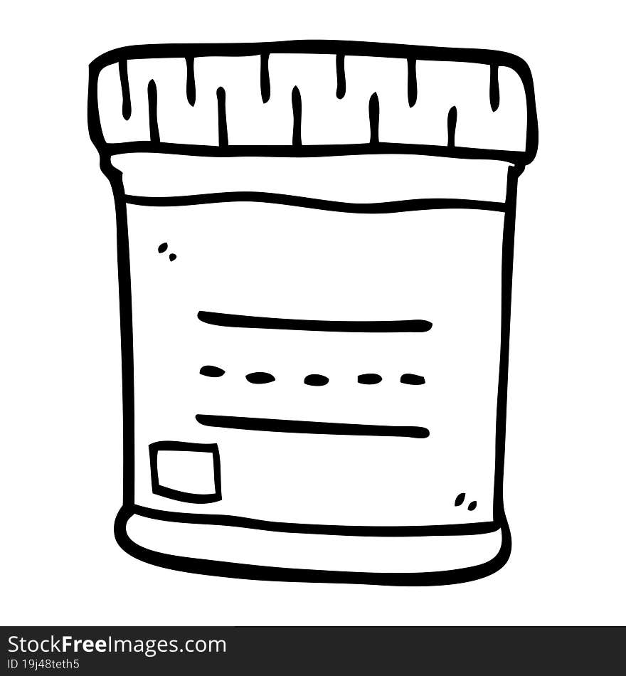 line drawing cartoon medical sample jar