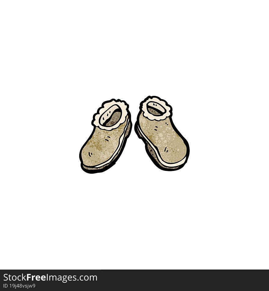 fur lined shoes cartoon