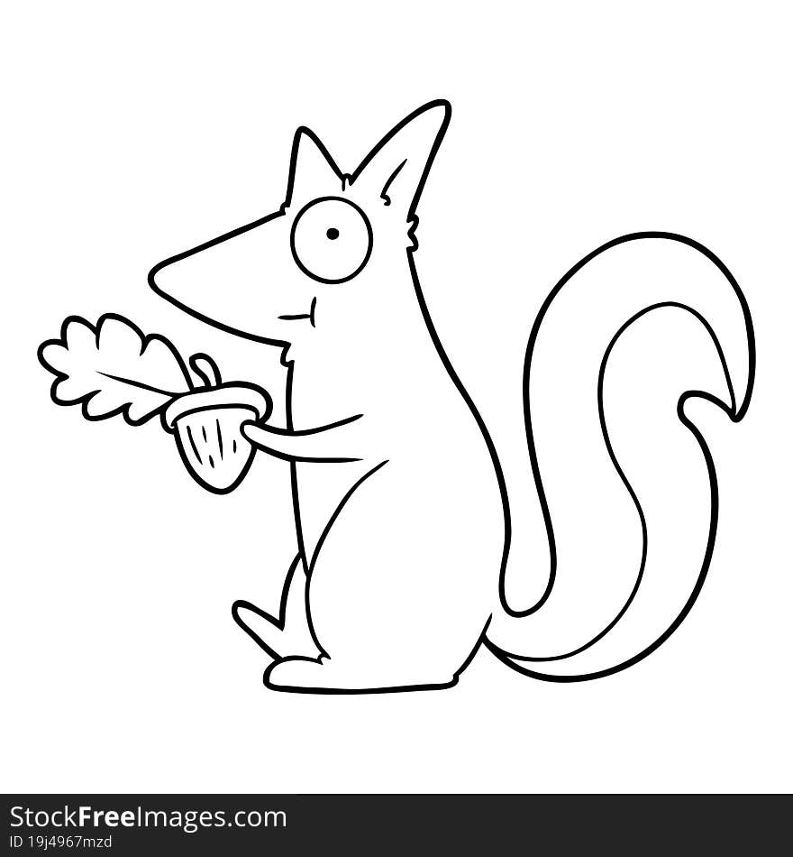 cartoon squirrel with acorn. cartoon squirrel with acorn