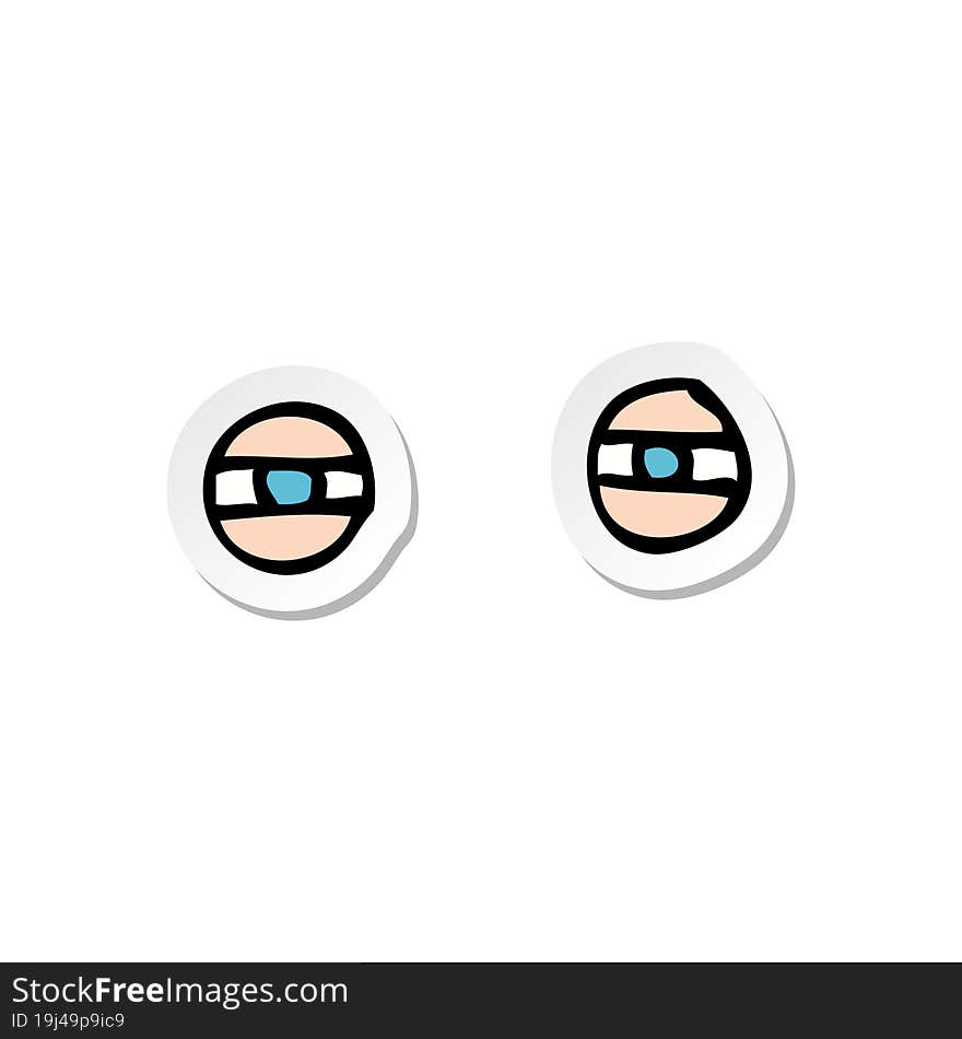 Sticker Of A Cartoon Narrowed Eyes